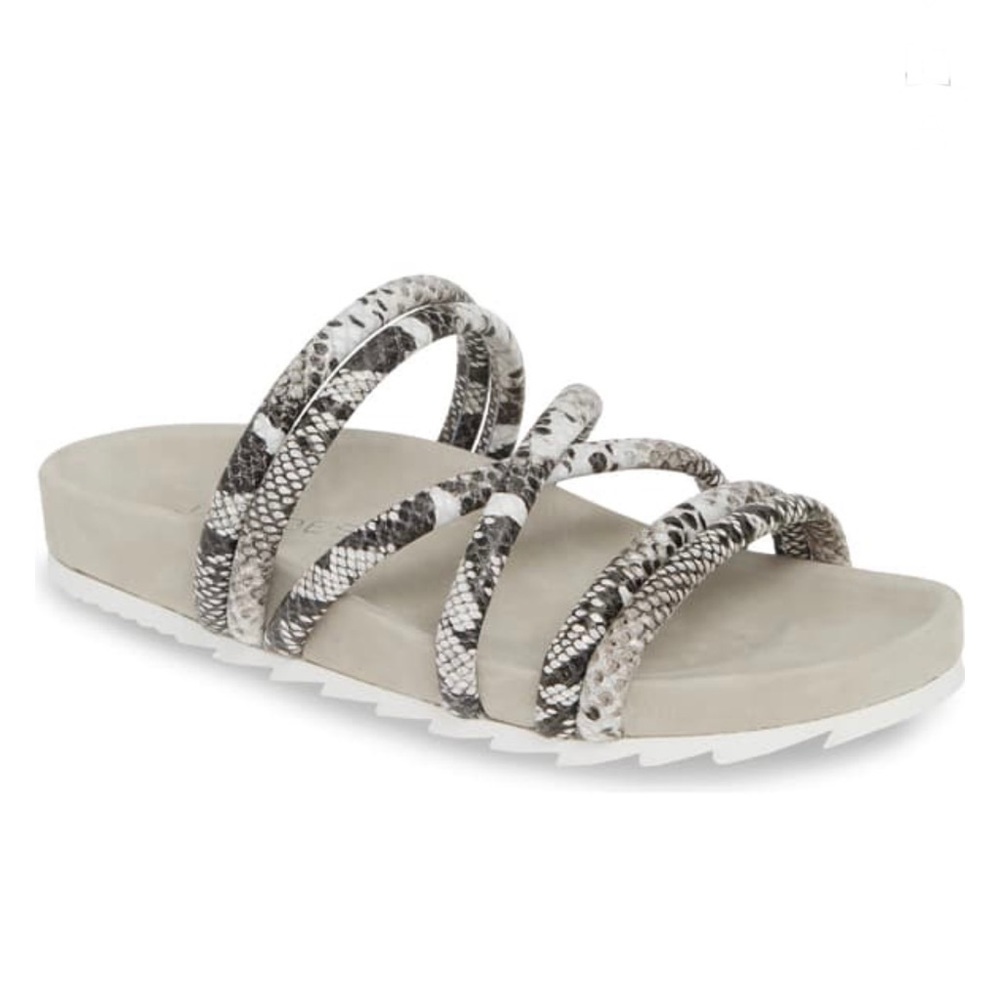 J/SLIDES TESS EMBOSSED STRAPPY SLIDE SANDAL SZ 7 - NIB!